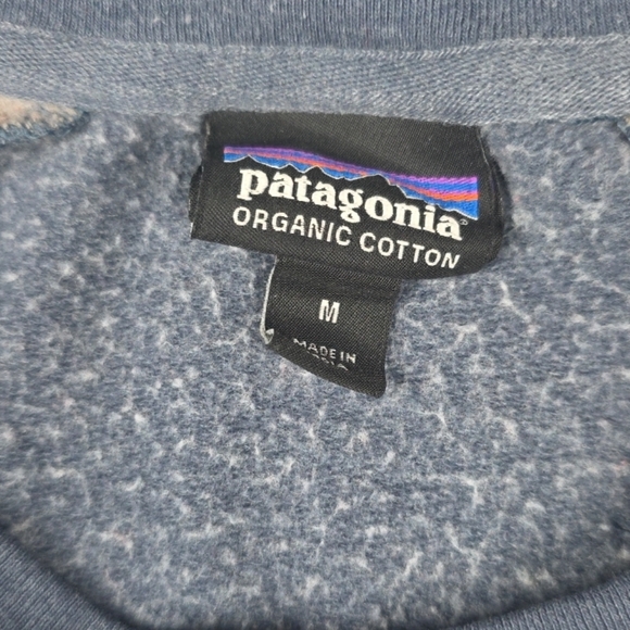 Patagonia Fitz Roy Bison Lightweight Crew Sweatshirt Mens Size Med Blue - Picture 3 of 10